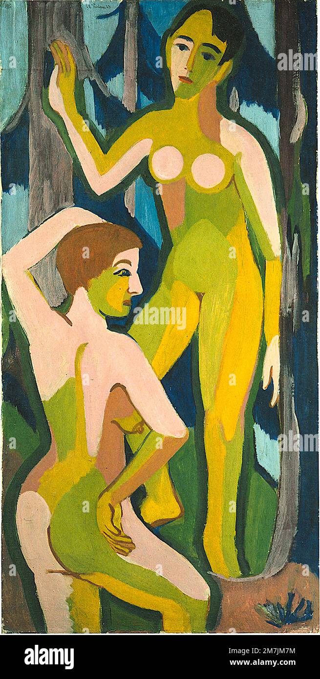 Ernst Ludwig Kirchner - Two Nudes in the Wood - 1926 Stock Photo
