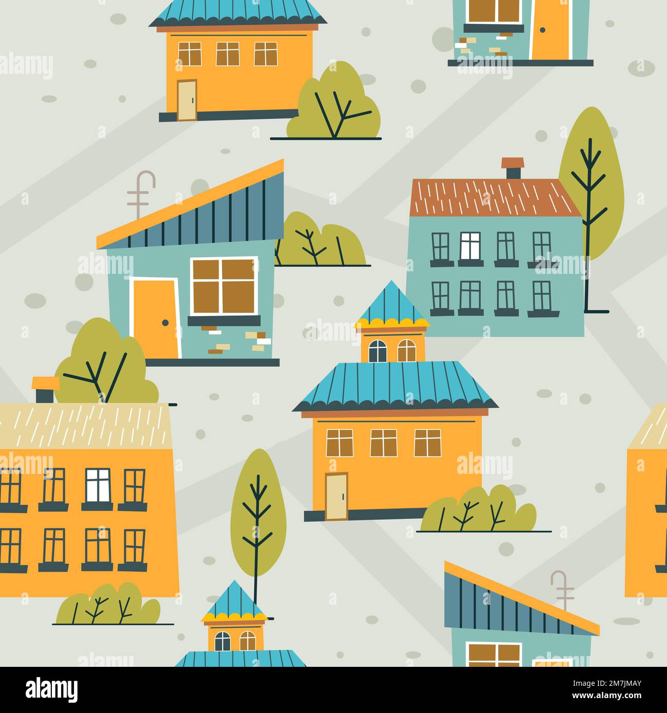 Houses of wood, simple rustic buildings apartment Stock Vector