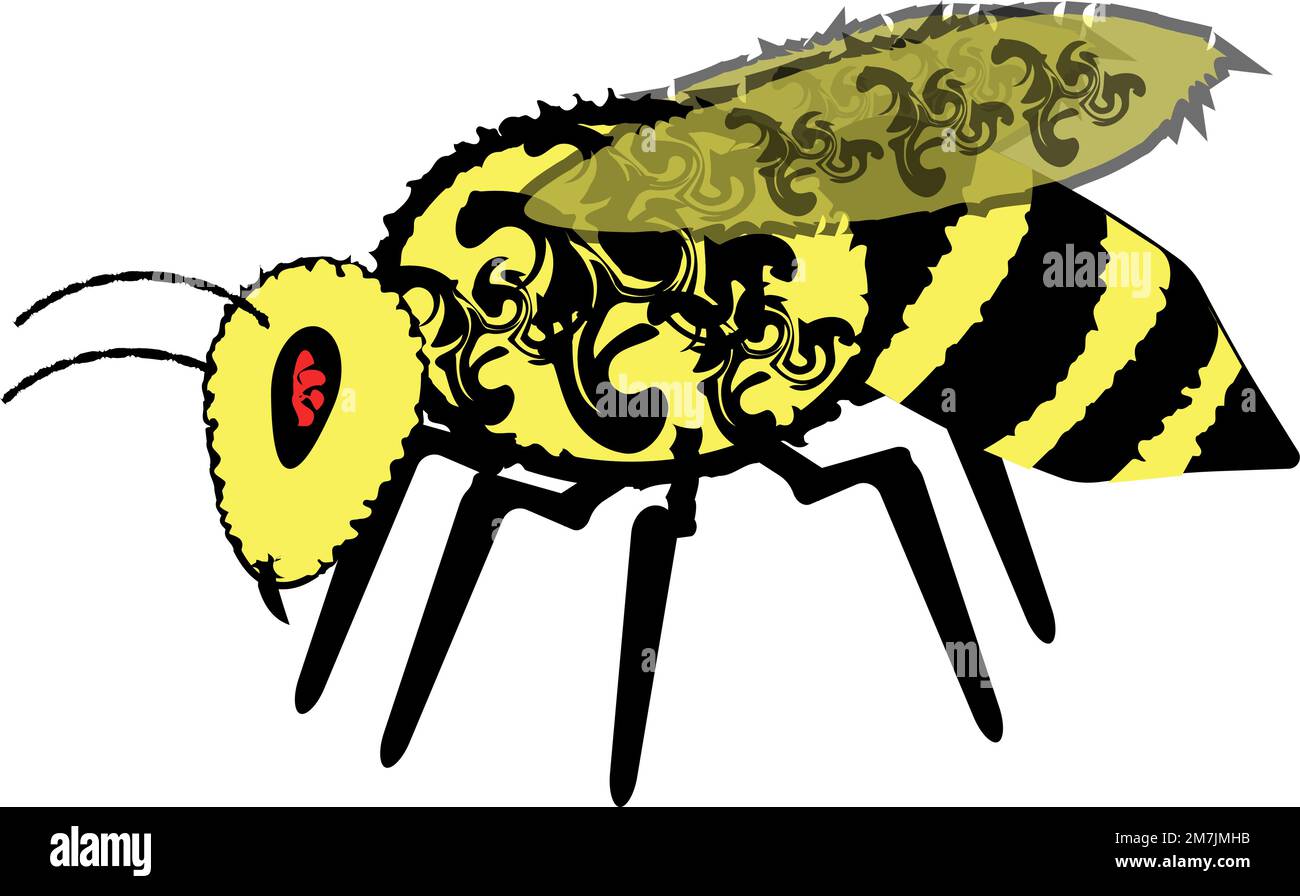 Bee isolated on white background. Vector illustration Stock Vector ...