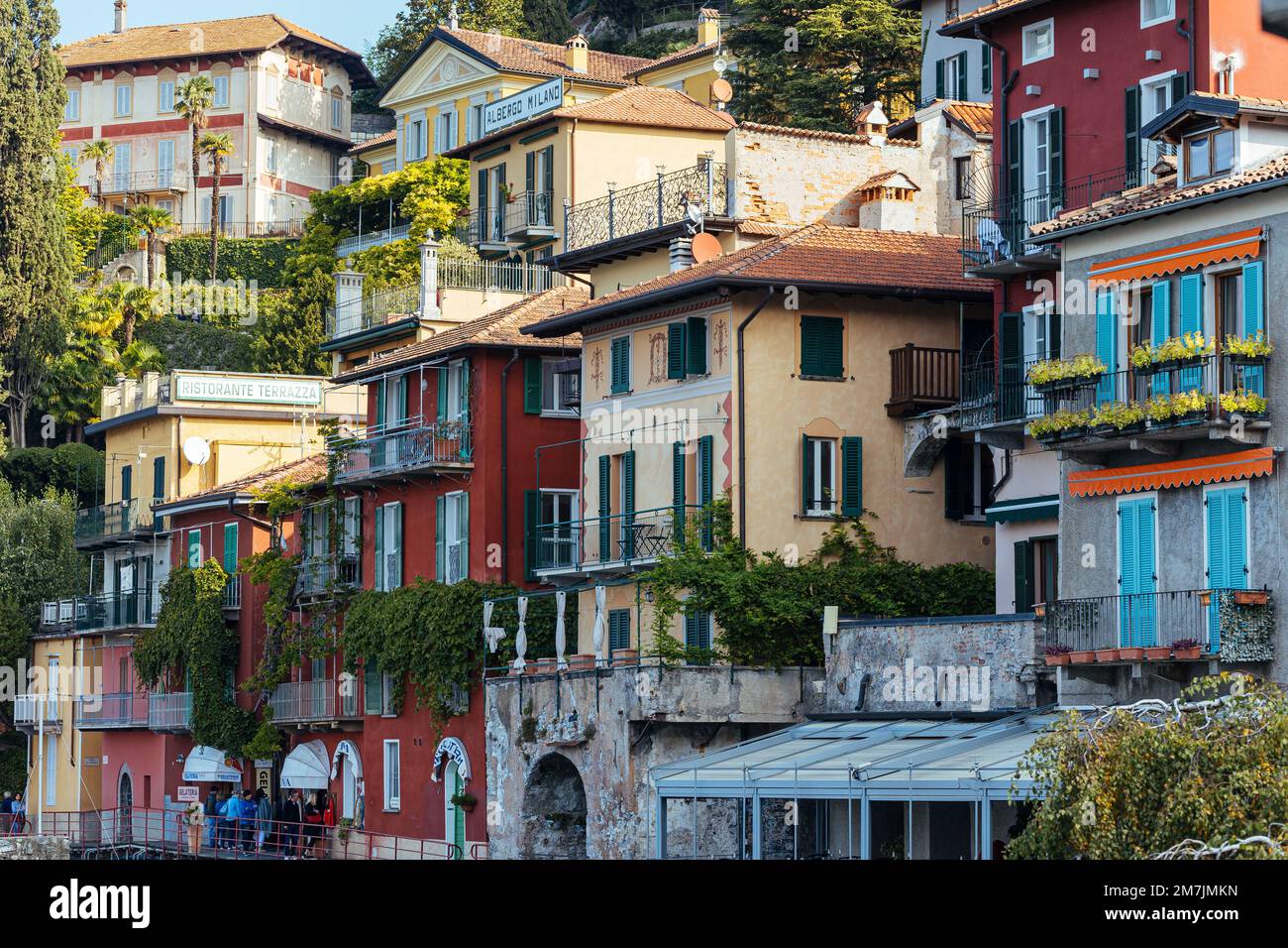 Detail of Varenna house architecture at Lake Como, Italy Stock Photo Alamy