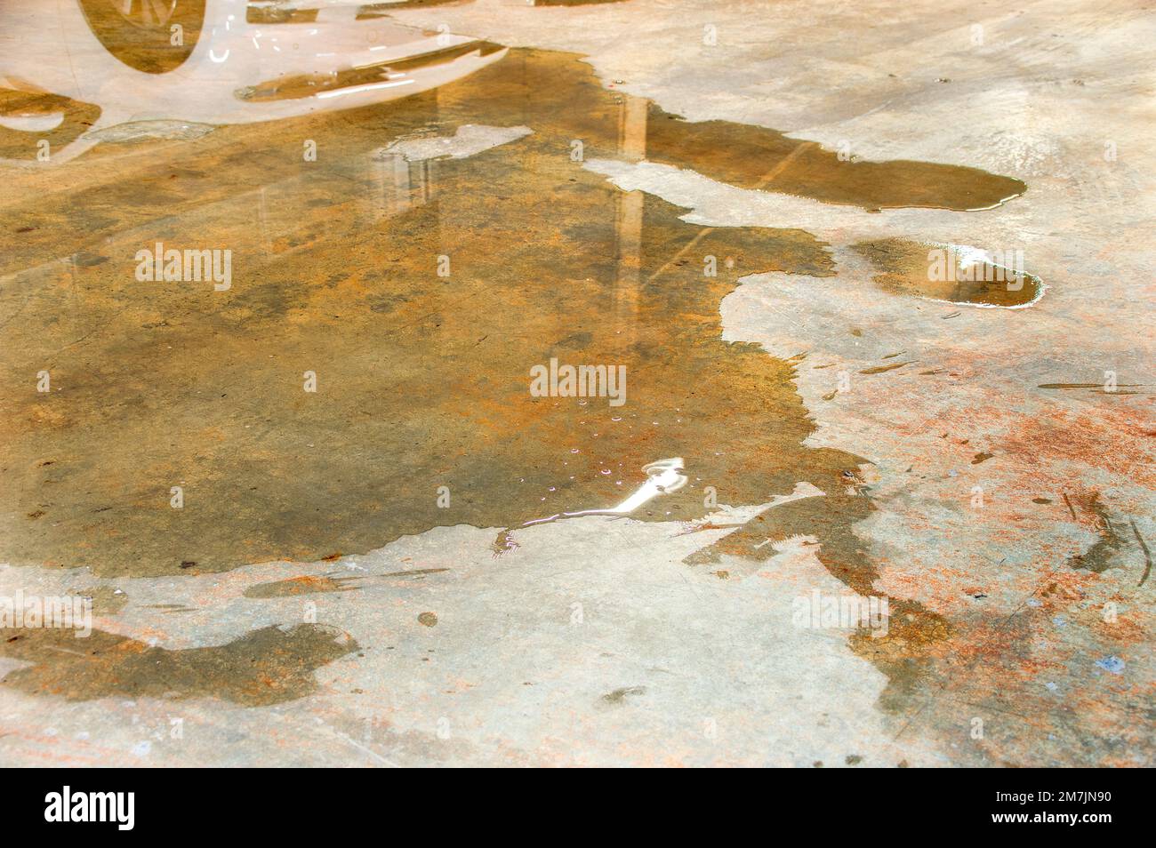 Parking flooded with water due to external leaks Stock Photo Alamy