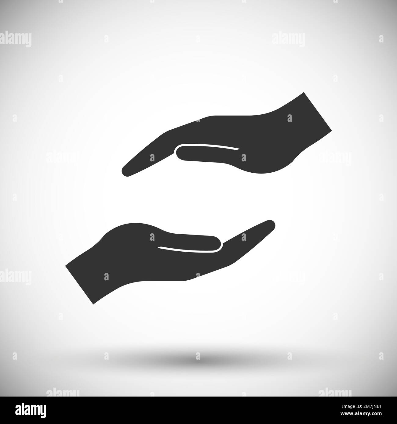 protecting hands icon isolated on white background. Vector illustration