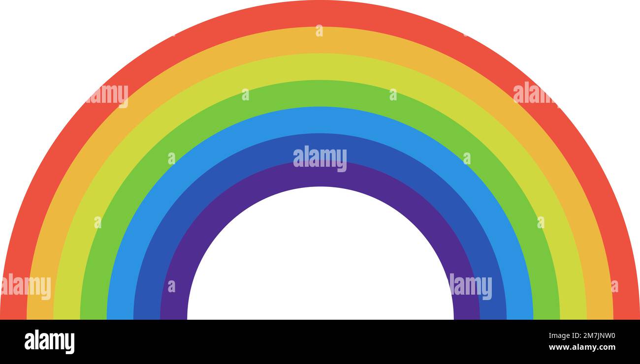 Rainbow icon flat isolated on white background. Vector illustration. Eps 10. Stock Vector