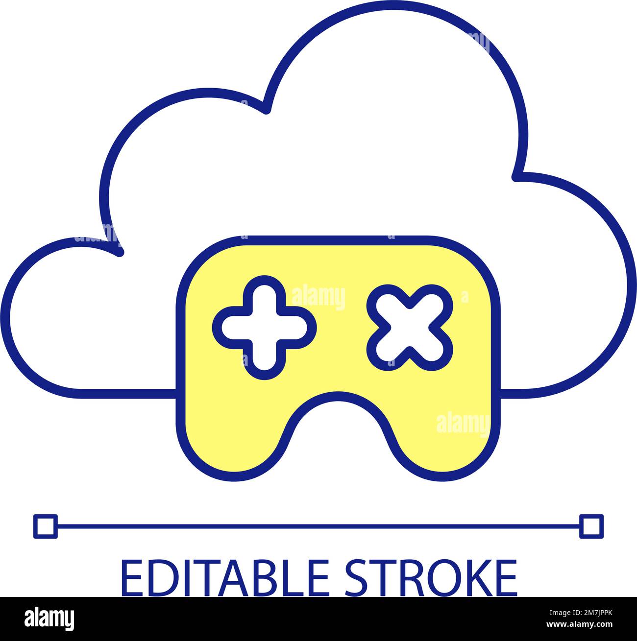 Cloud streaming service RGB color icon Stock Vector