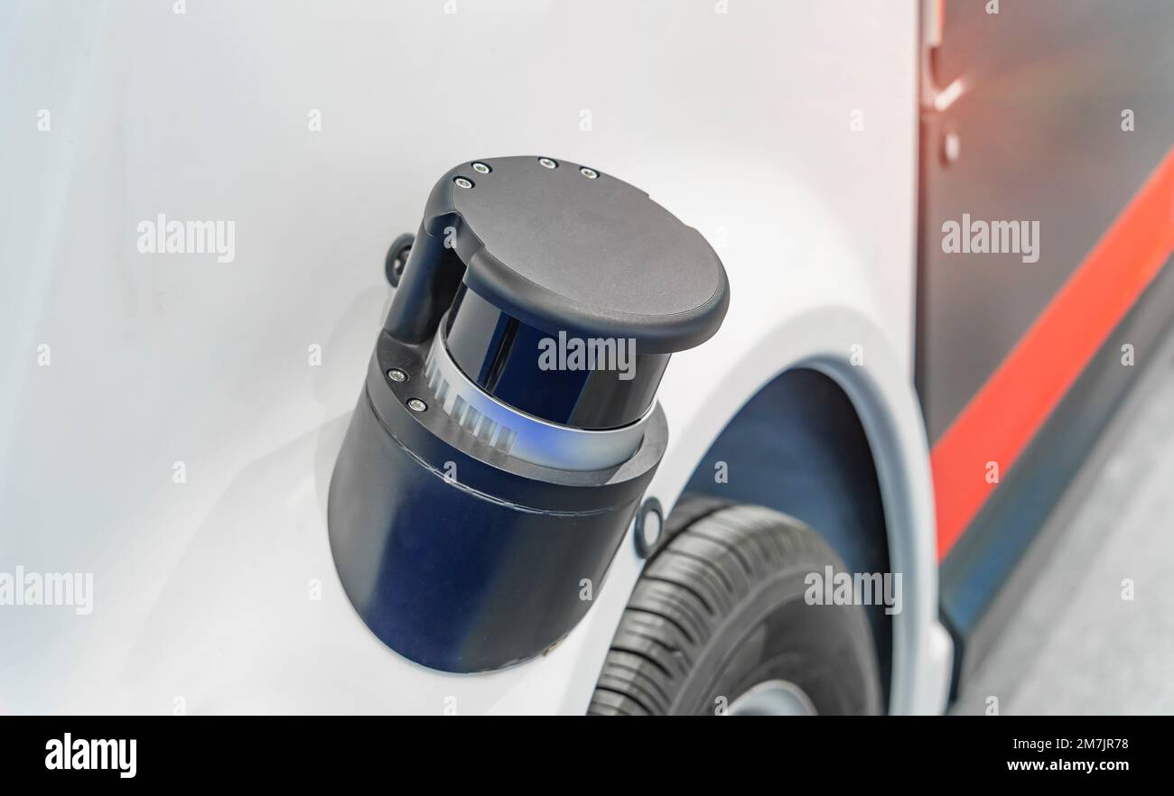 high definition Lidar for self driving car sensor seen Stock Photo Alamy
