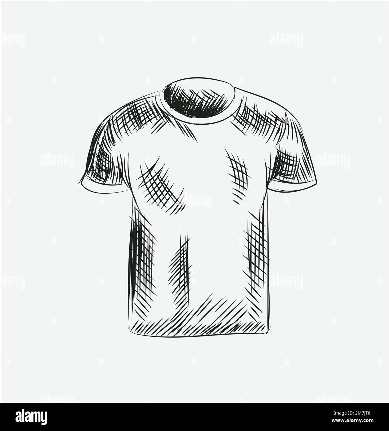 Hand draw tshirt vector illustration on white background Stock Vector