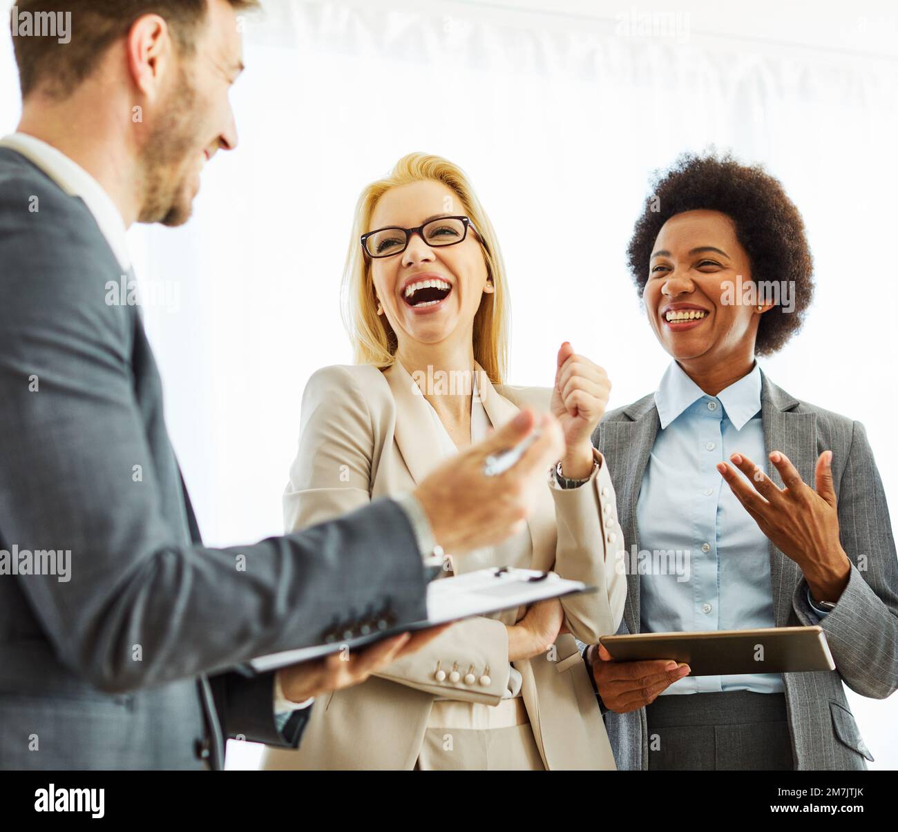 young business people meeting office teamwork group success corporate discussion Stock Photo