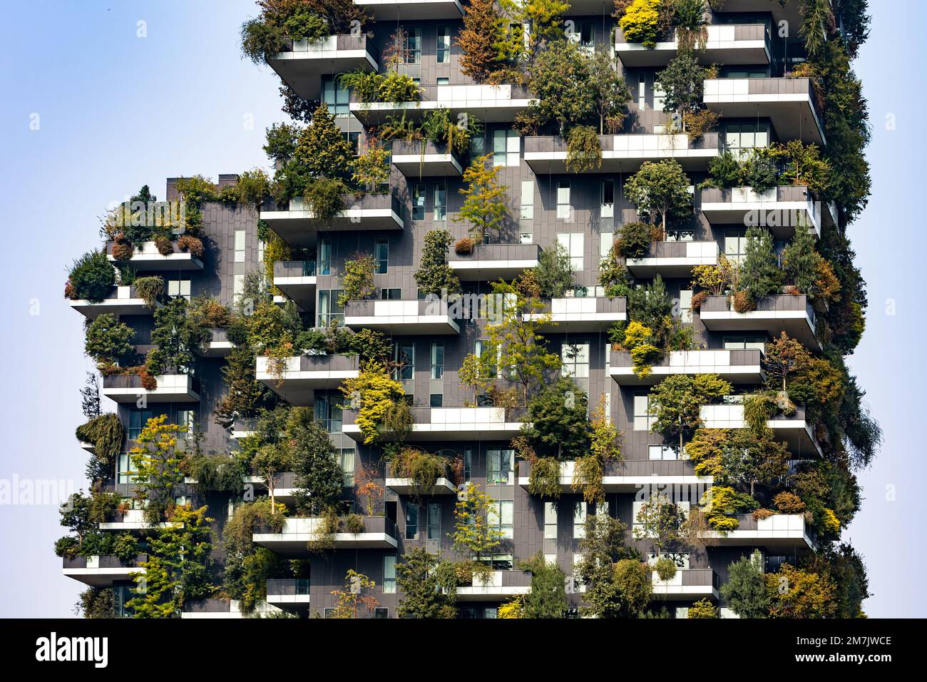 Bosco Verticale, Vertical Forest building, Milan, Italy, lush greenery