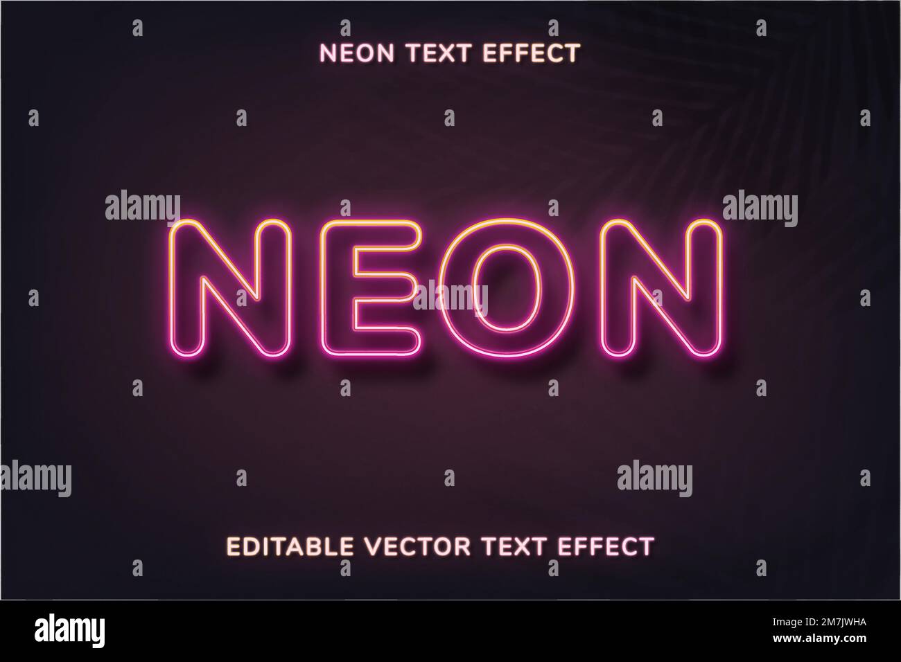 editable-neon-text-effect-vector-template-stock-vector-image-art-alamy