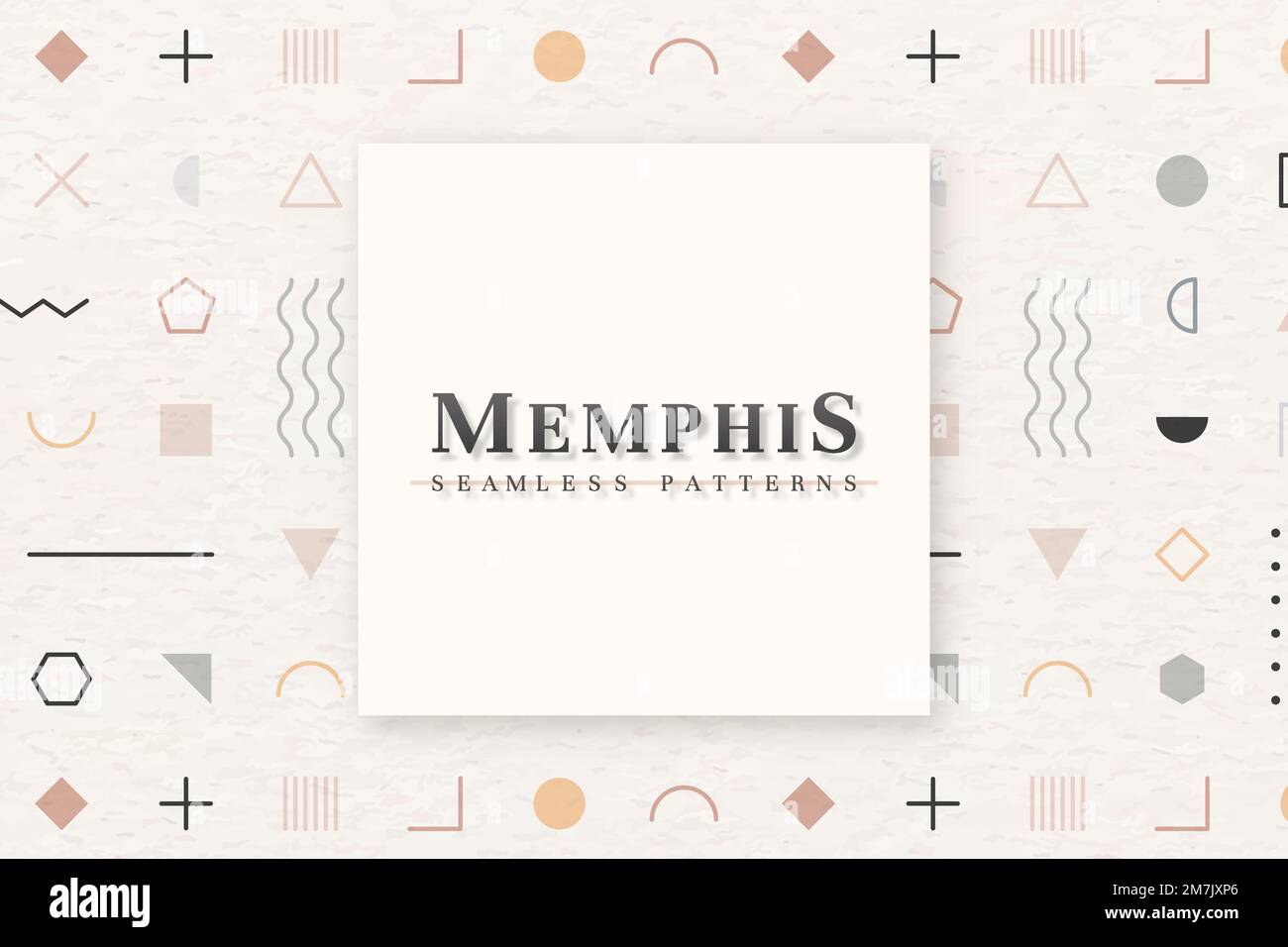 Cream Memphis pattern wallpaper vector Stock Vector