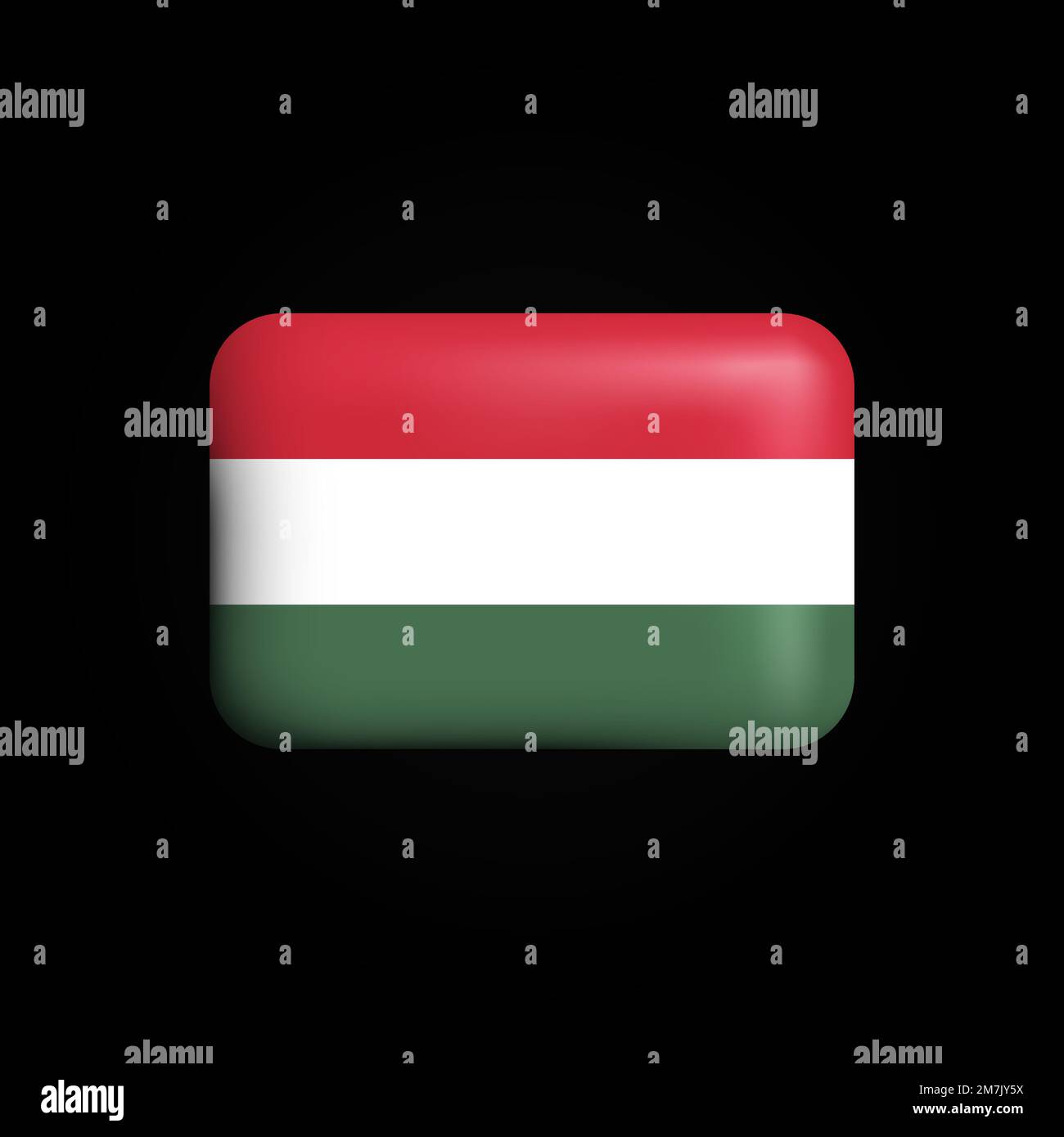 Hungary Flag 3D Icon. National Flag of Hungary. Vector illustration Stock Vector