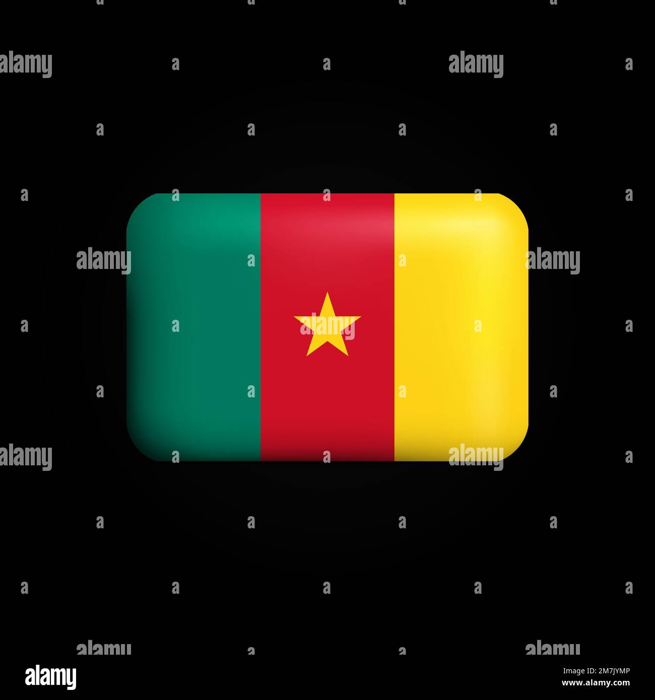 Cameroon Flag 3D Icon. National Flag of Cameroon. Vector illustration ...
