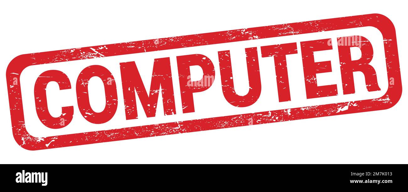 COMPUTER text written on red rectangle stamp sign. Stock Photo