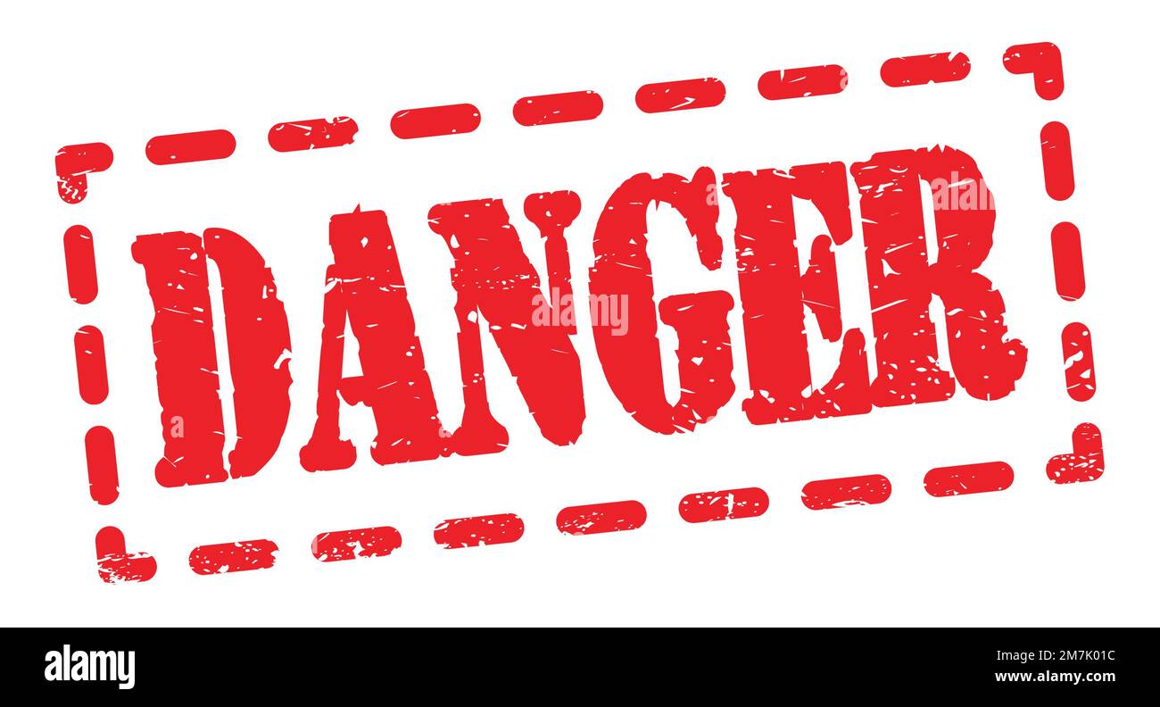 DANGER text written on red dash stamp sign Stock Photo - Alamy
