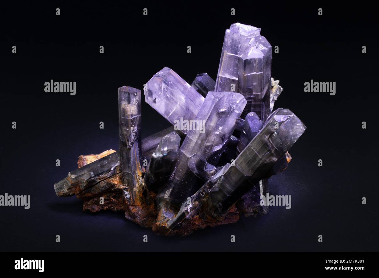 Rocks and Minerals, Gypsum crystal, laboratory sample Stock Photo Alamy