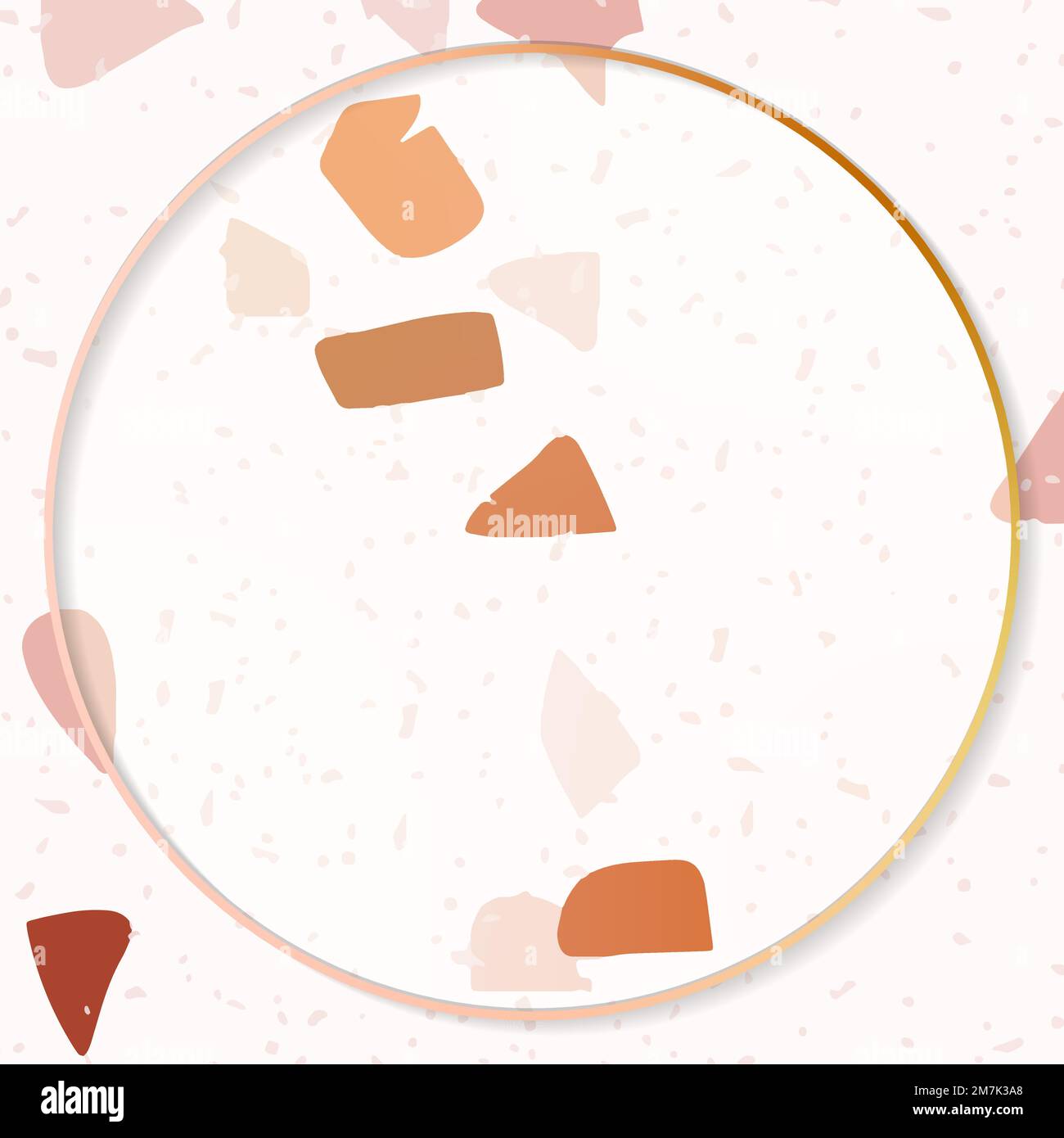Gold frame on Terrazzo pattern background vector Stock Vector