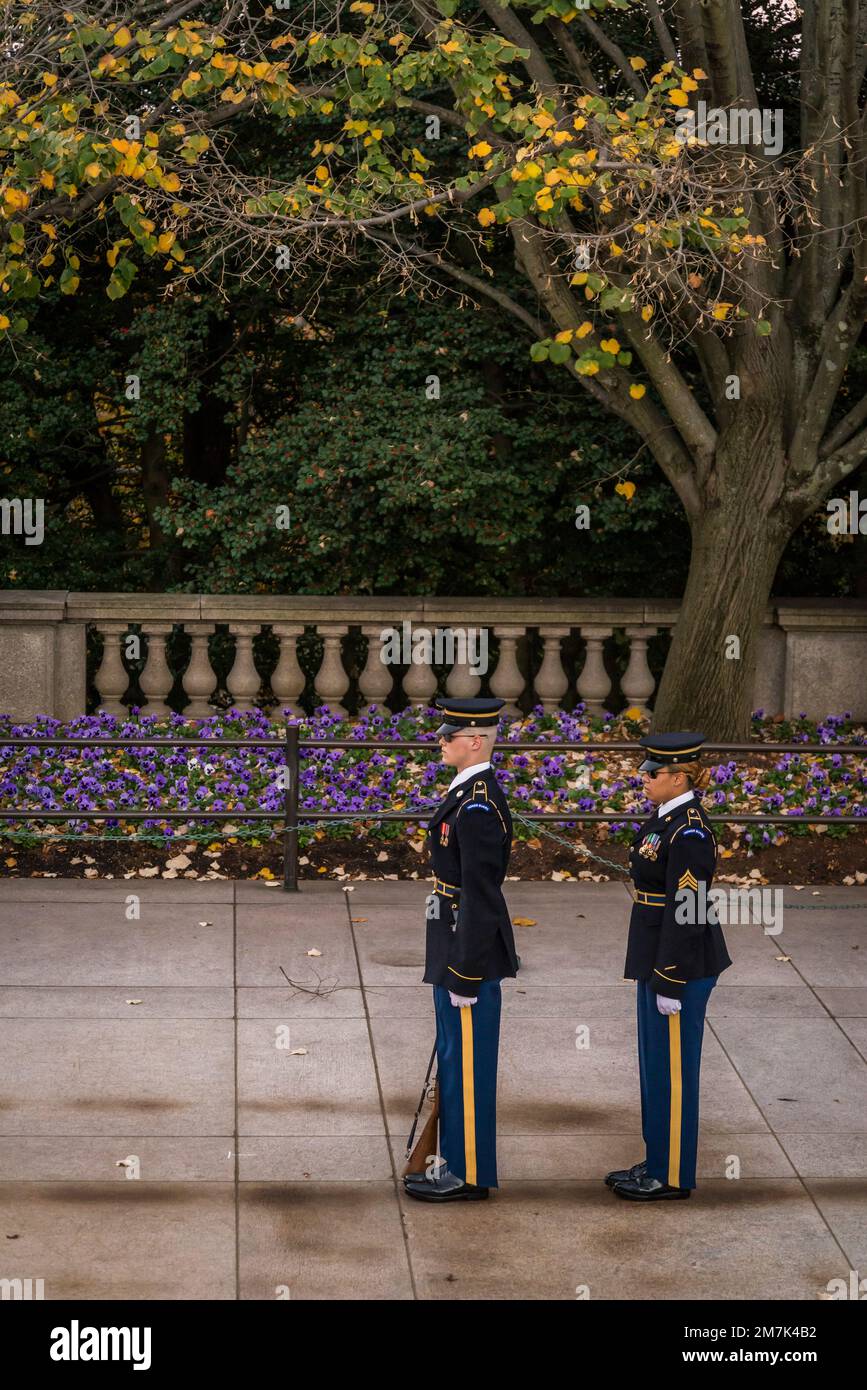 Changing of the Guard, the military guard at the Tomb of the Unknown ...