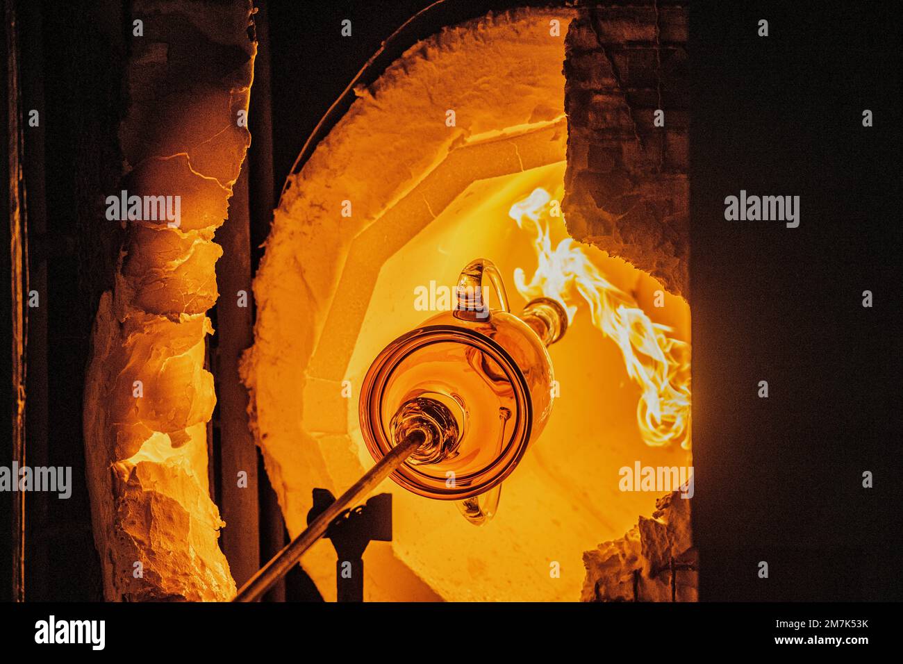 Glassmakers of glass factory LASVIT produce glass award Thalia for this year Thalia Theater