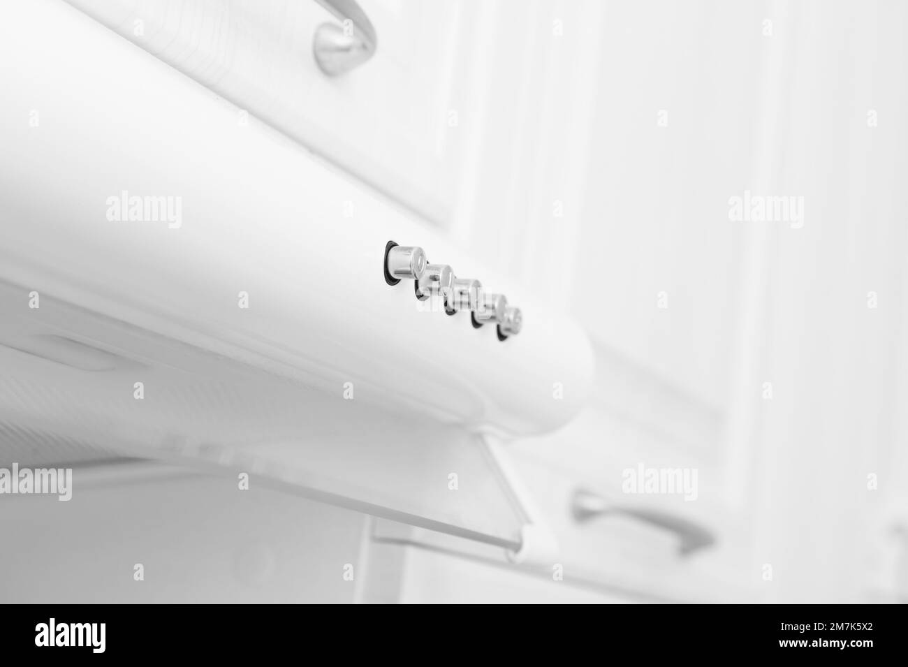 Abstract white background with extractor hood in kitchen Stock Photo ...