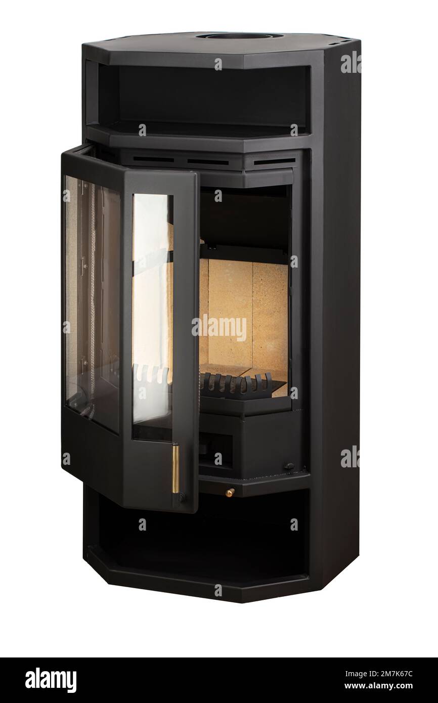 Modern fireplaces for heating from metal and heatresistant glass