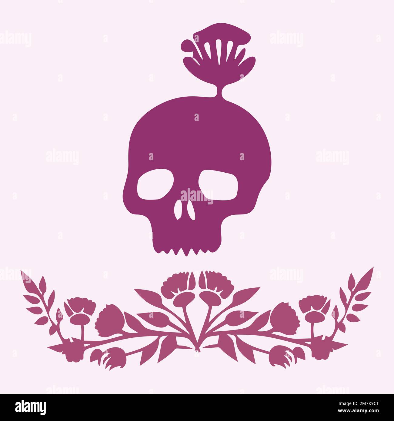 floral skull tattoo