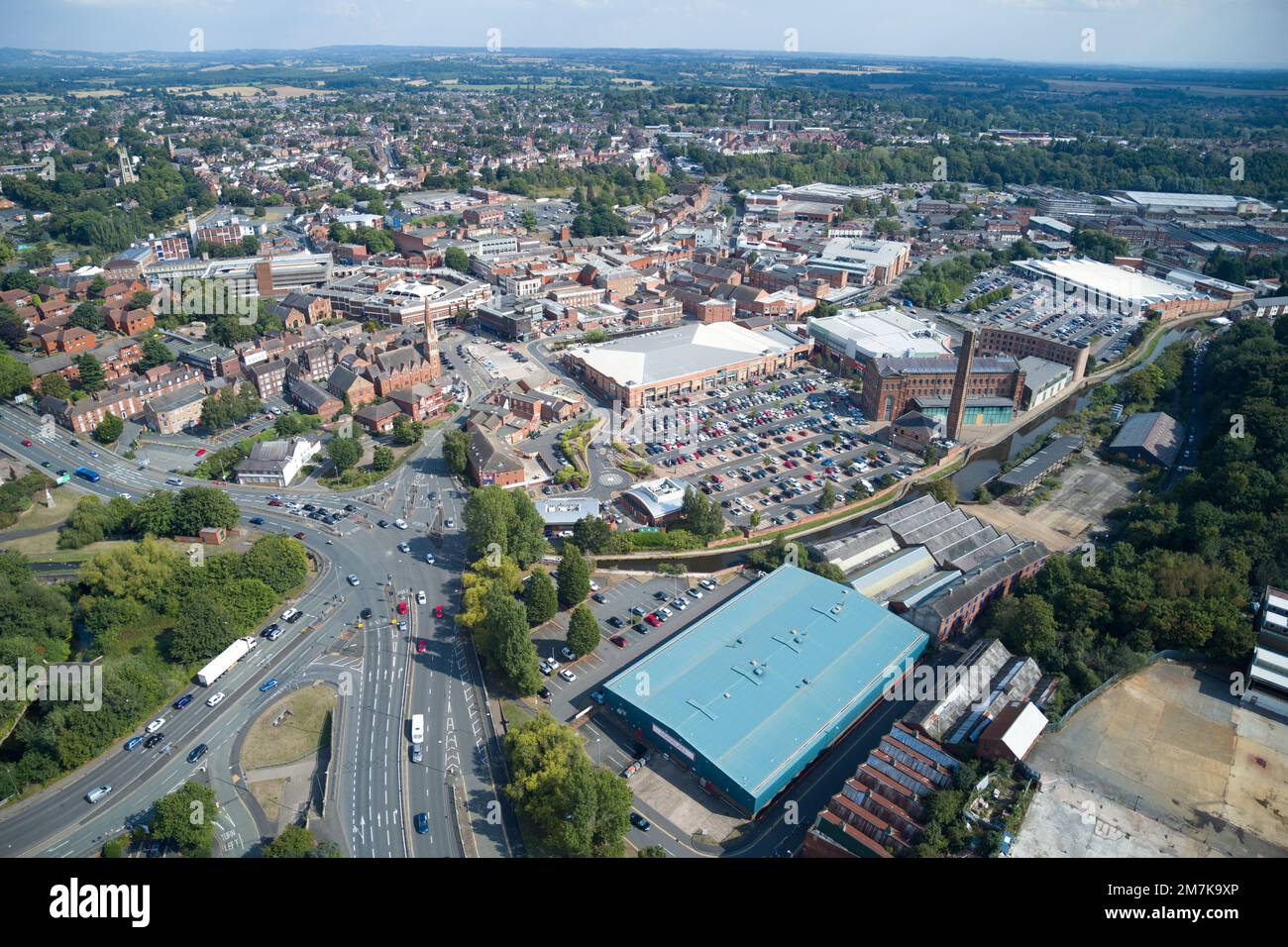 Aerial view of Kidderminster town centre Stock Photo Alamy