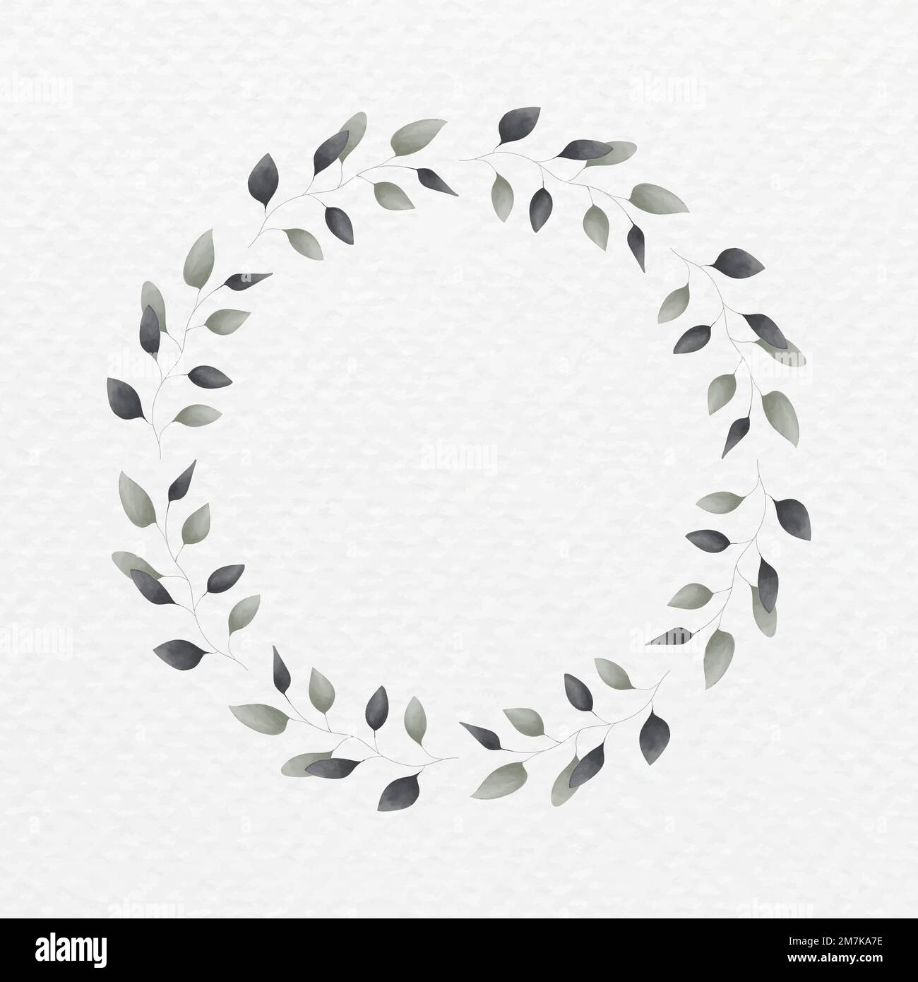 Blank leafy frame social ads template vector Stock Vector