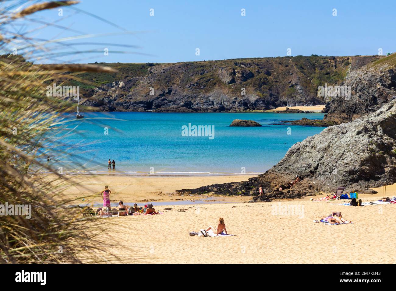 Paradise beach at Belle-Ile, Brittany island, France Stock Photo