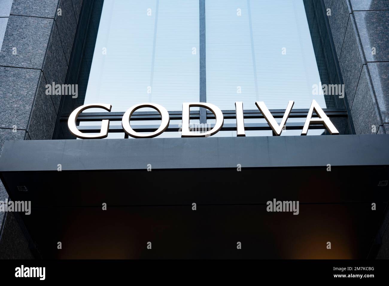 January 3, 2023, Tokyo, Japan A Godiva Chocolatier Cafe in Tokyo