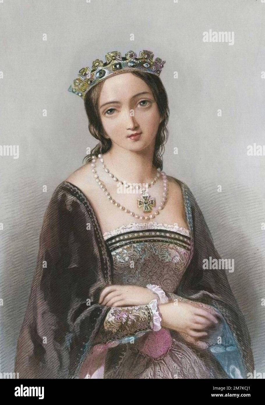 Mary Tudor (1516-1558) said Bloody Mary, queen of England in 1553-1558 - Portrait de Mary Tudor (1516-1558), fille d'Henri VIII et de Catherine d'Aragon, demi soeur d'Elisabeth I - Elle devint Reine d'Angleterre en 1553 et reste connue sous le nom de 'Bloody Mary' pour la persecussion des protestants. Stock Photo