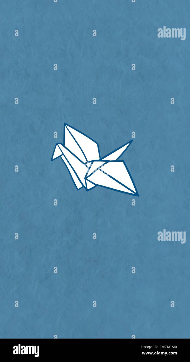 Origami paper crane mobile phone wallpaper vector Stock Vector Image