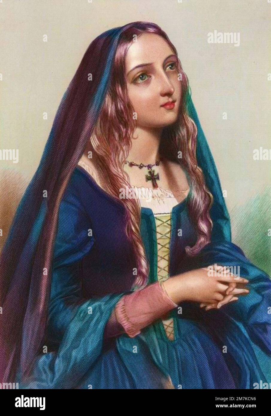 Elizabeth Woodville, queen of King Edward IV of England - Elizabeth Woodville (1437-1492), queen consort of King Edward IV, 1851. Stock Photo
