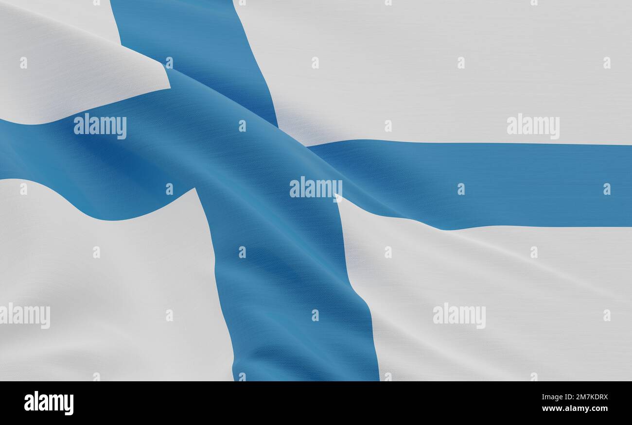 3D rendering Close up Flag Of Finland Background Stock Photo - Alamy