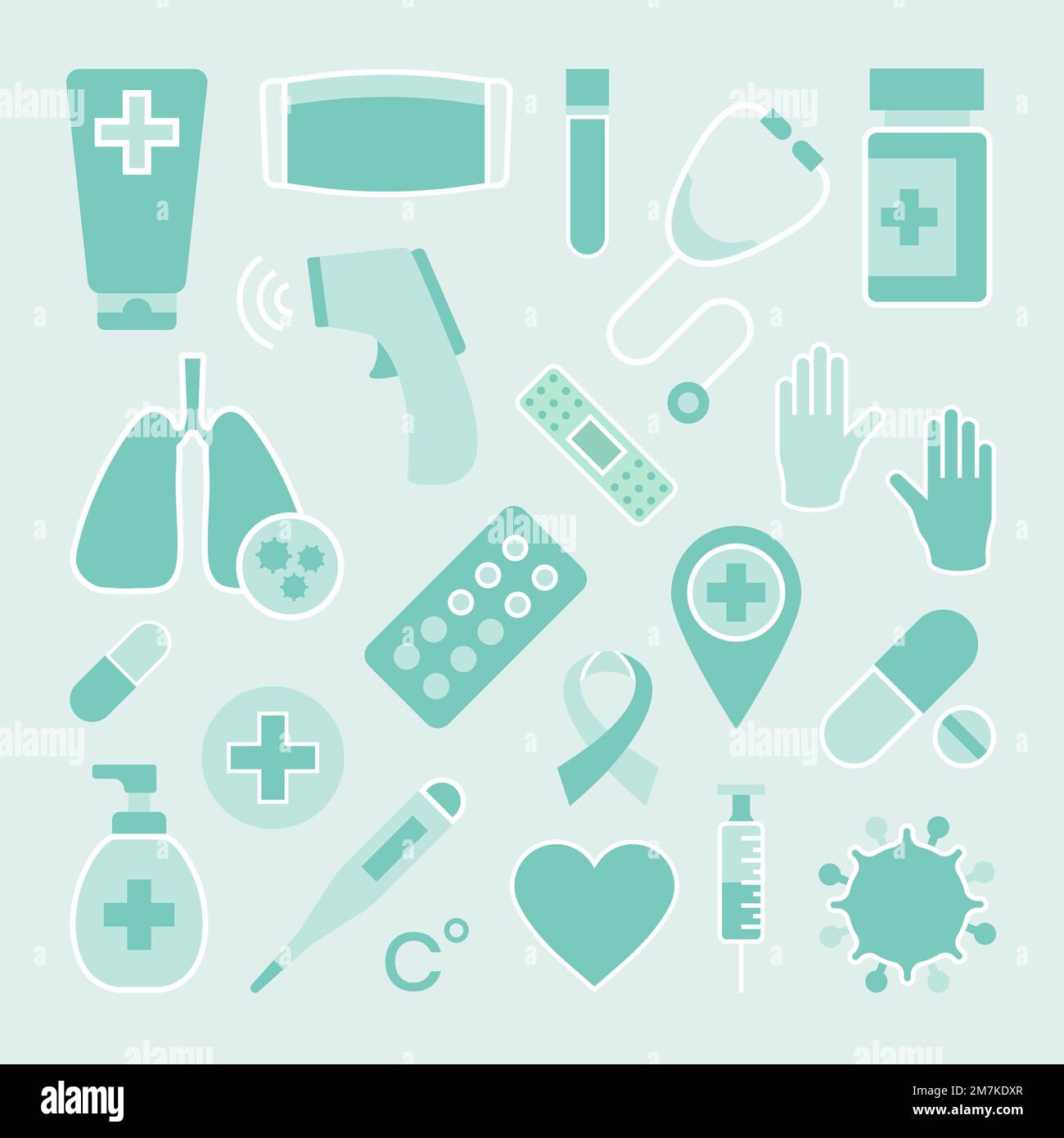 Coronavirus medical equipment element set vector Stock Vector