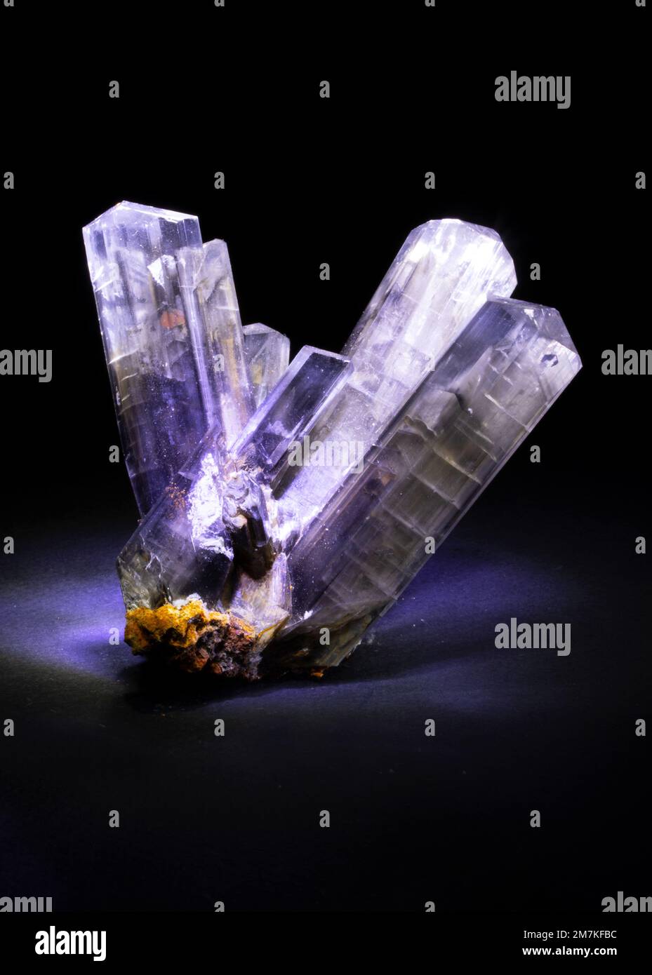 Rocks and Minerals, Gypsum crystal, laboratory sample Stock Photo Alamy