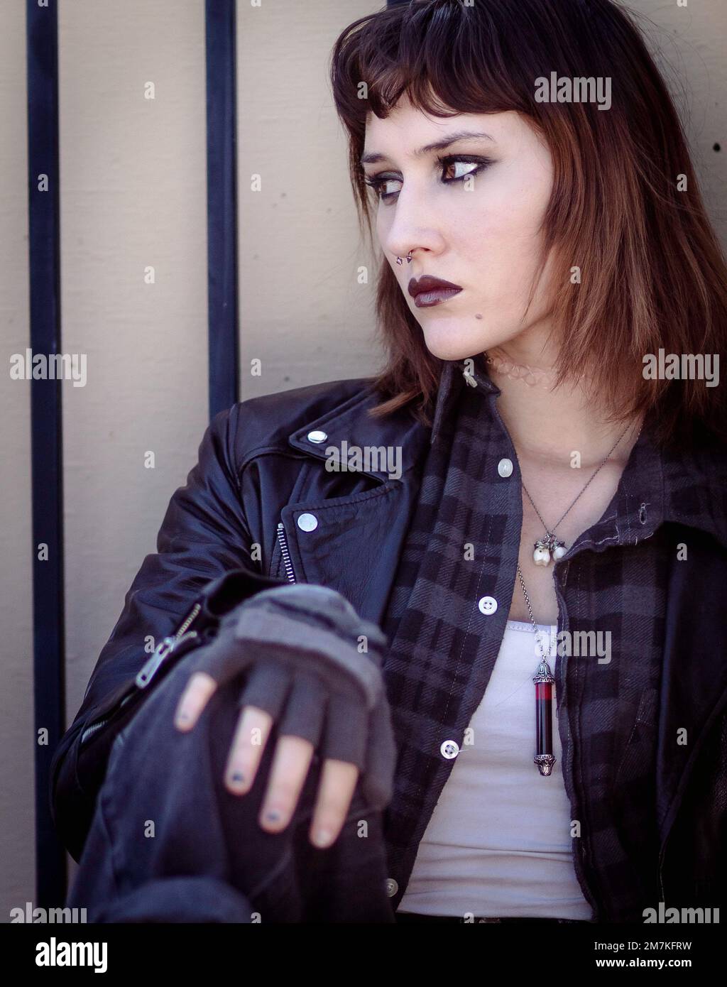 Muder license 痛く leather jacket y2k emo