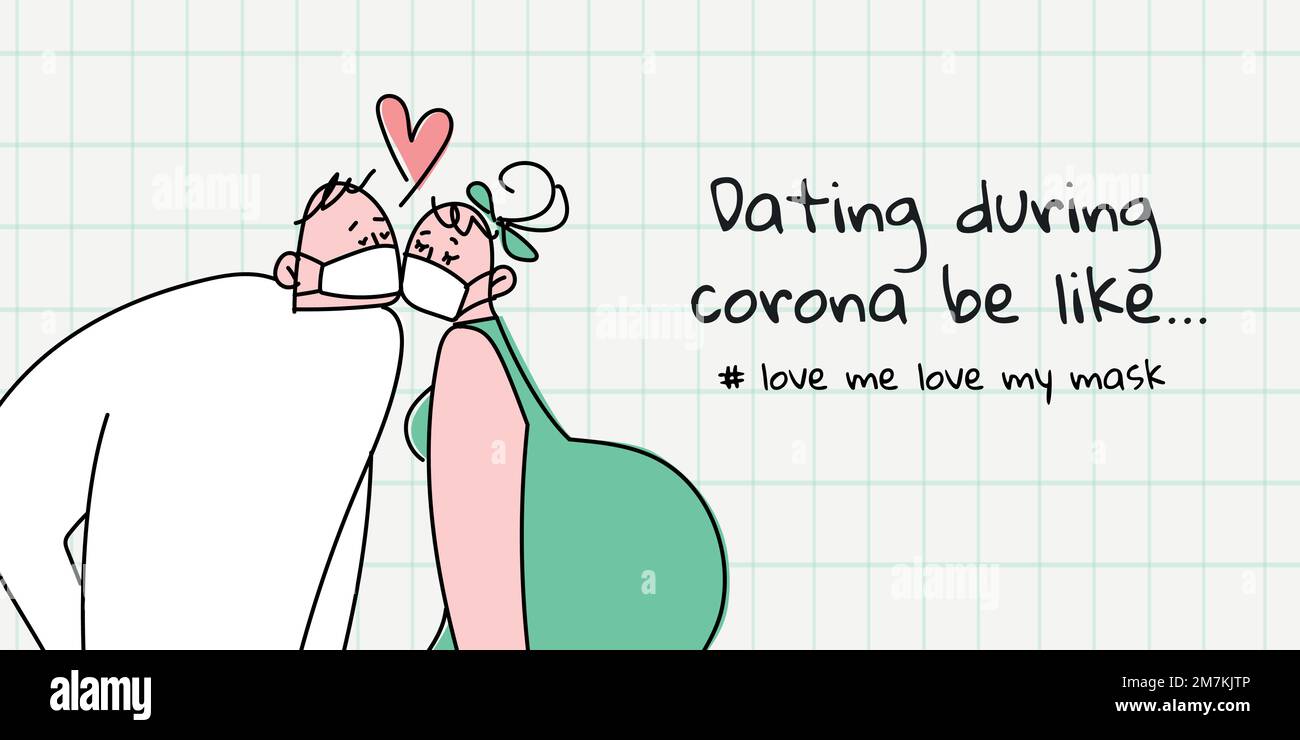 Dating during coronavirus vector Stock Vector