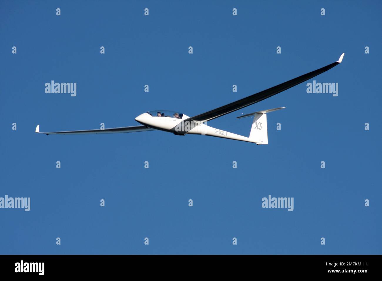 Glider flies over the South Downs West Sussex. Type SchemppHirth Duo