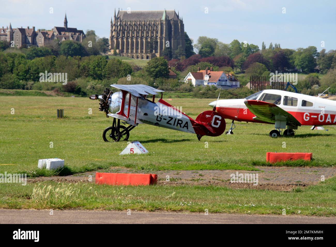 Staaken Z-21A aircraft with Lancing College to the rear Stock Photo