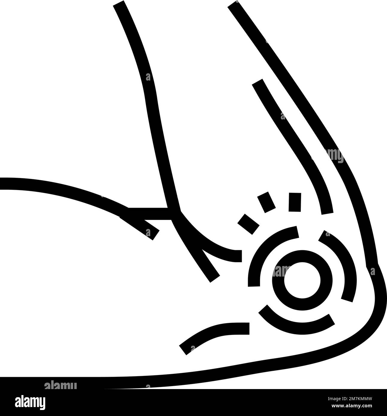 elbow pain body ache line icon vector illustration Stock Vector Image