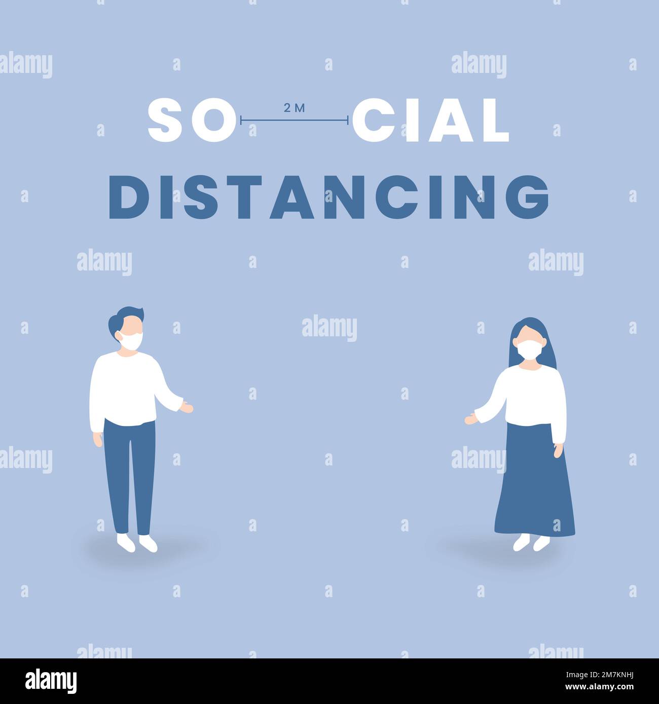 Social distancing and covid-9 awareness vector Stock Vector Image & Art ...