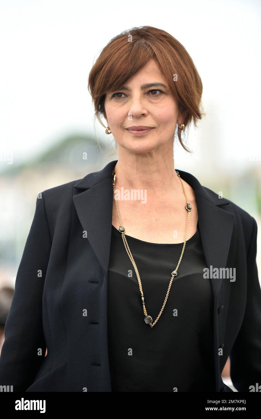 Actress Laura Morante posing during the photocall of the film “Mascarade” on the occasion of the Cannes Film Festival on May 28, 2022 Stock Photo