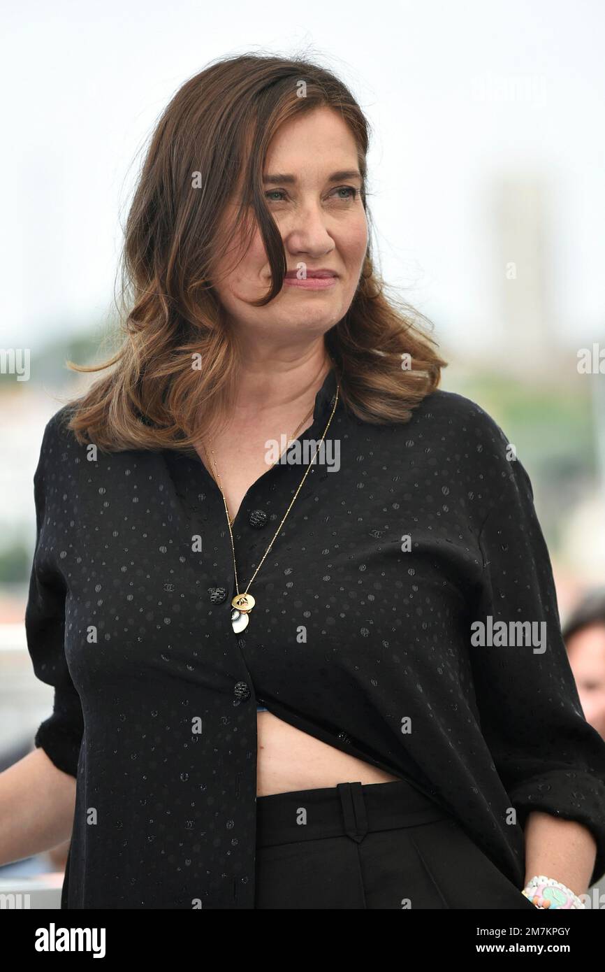 Actress Emmanuelle Devos posing during the photocall of the film “Mascarade” on the occasion of the Cannes Film Festival on May 28, 2022 Stock Photo