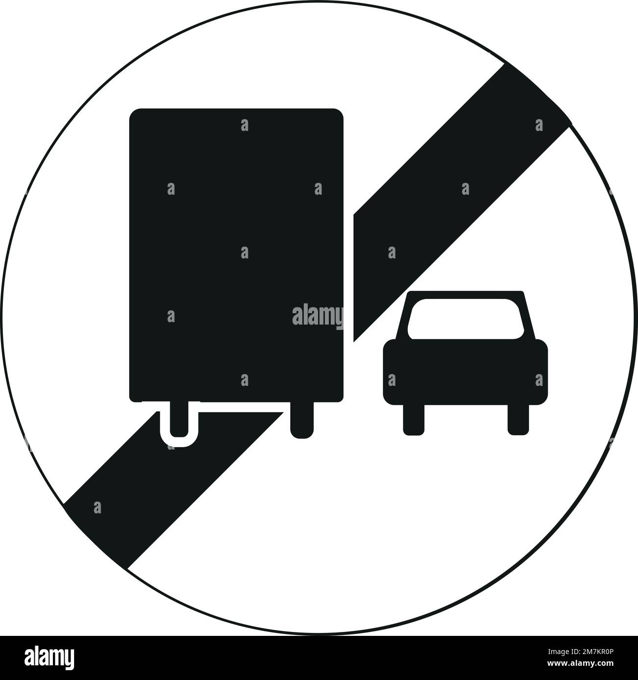 Traffic sign: End of the overtaking ban for heavy vehicles Stock Vector