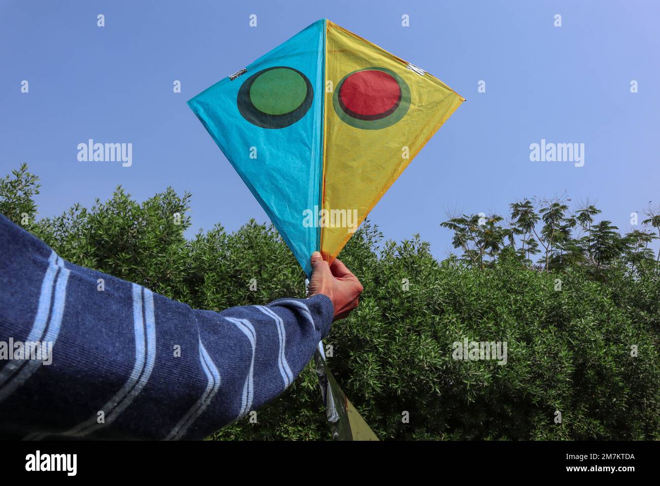 Boy flying kite kite festival hi-res stock photography and images