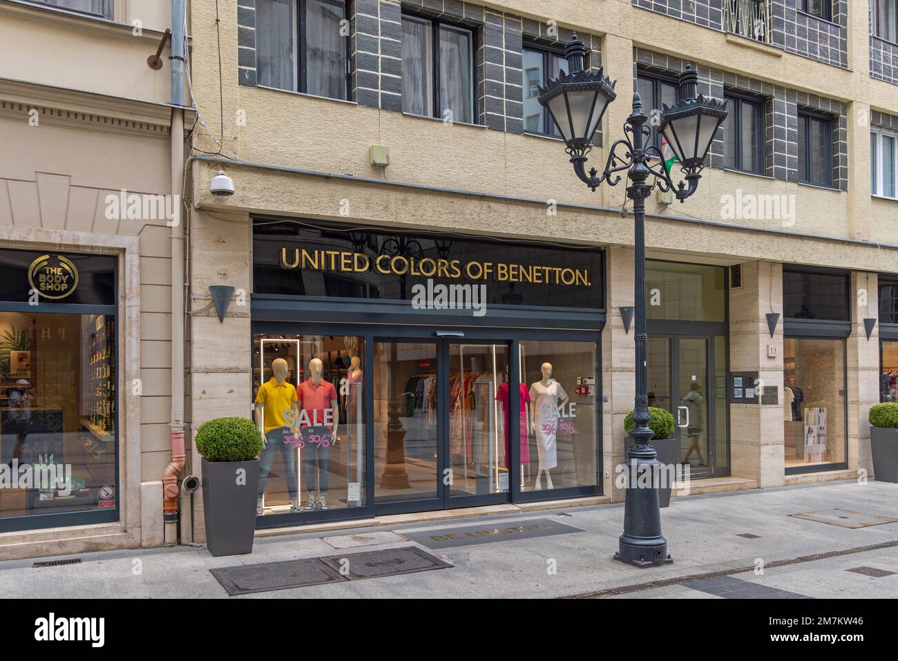 United Colors of Benetton windows shop in Boulevard Saint-Michel. Paris,  January 28th, 2019 Stock Photo - Alamy