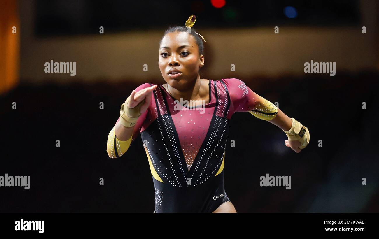 Arizona State's Anaya Smith competes on the vault during an NCAA ...