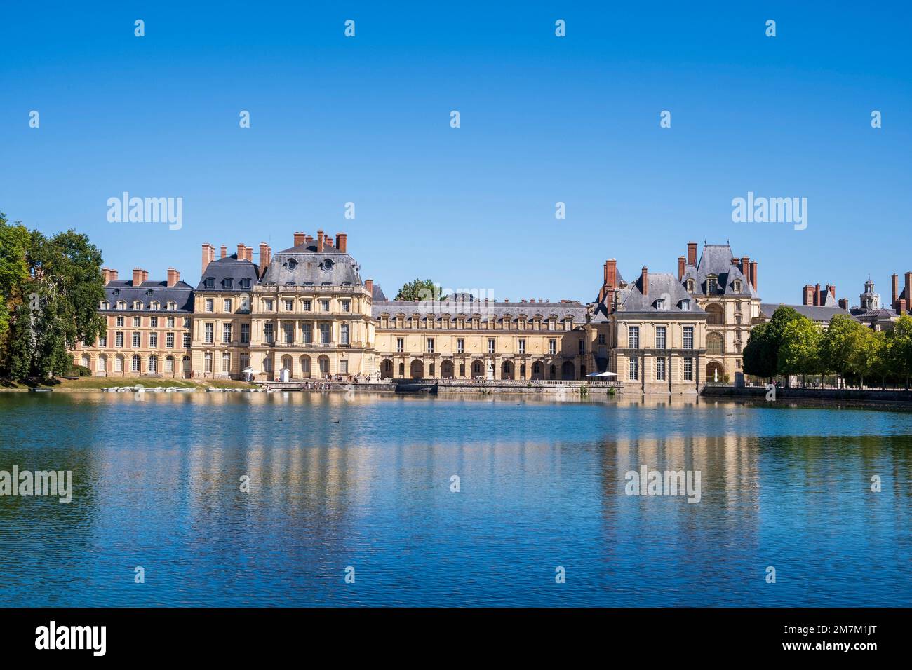 Fontainebleau (Paris area): the castle and the carp pond Stock Photo