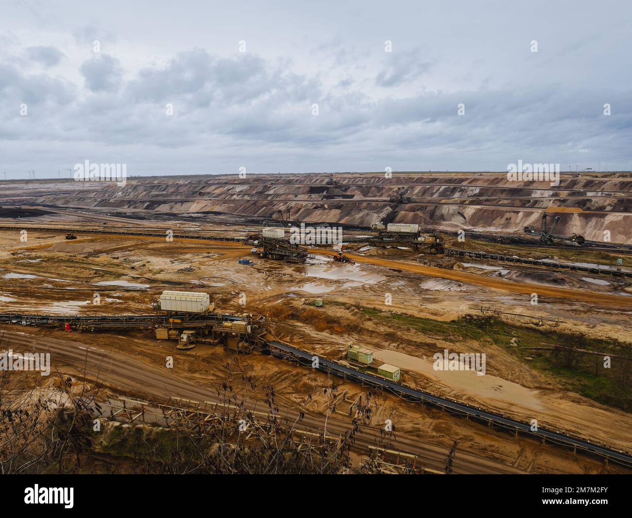 Open lignite mine in Germany Stock Photo