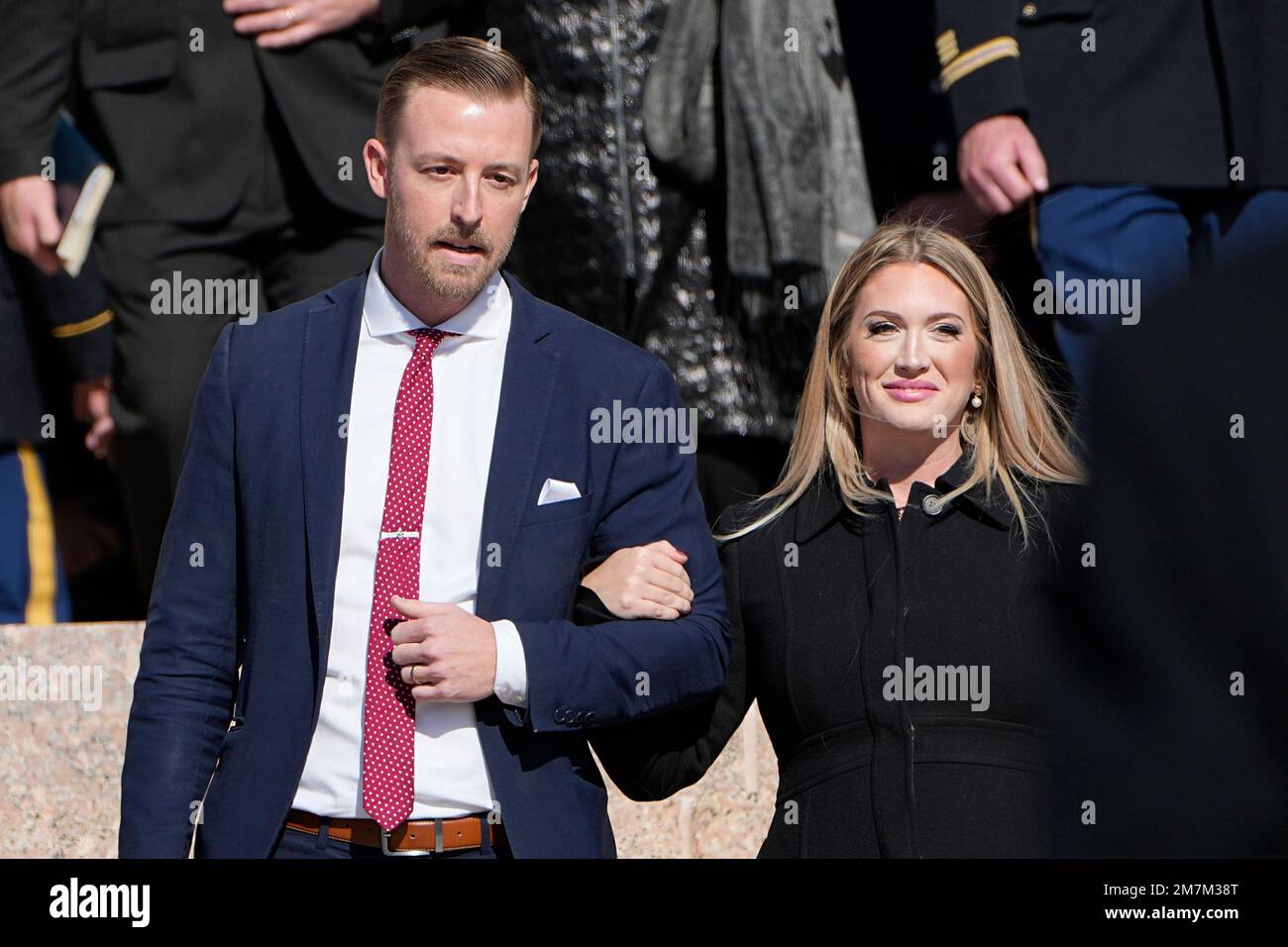 Superintendent of Public Instruction Ryan Walters, left, and his wife